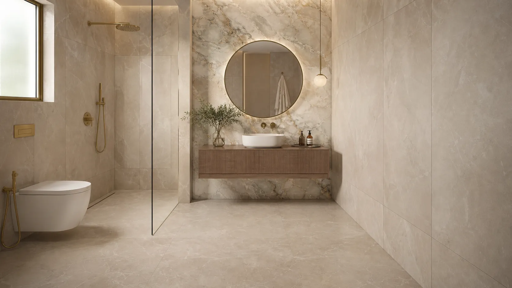 Маленькая ванная до 4 м²: ректификат 60x120 или 80x160, какой формат визуально чище